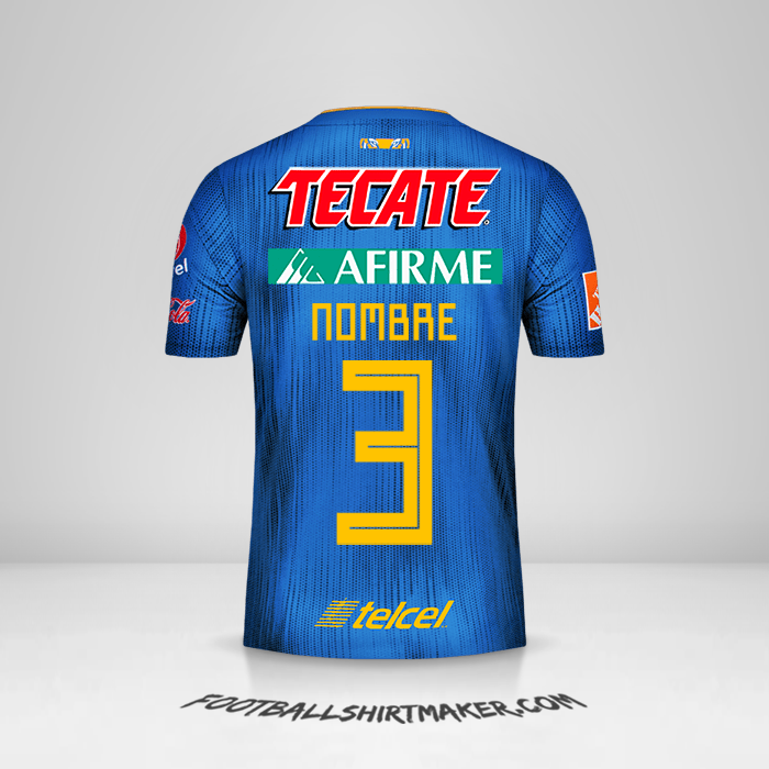 Jersey Tigres UANL 2019/20 Visita -  nombre - 3