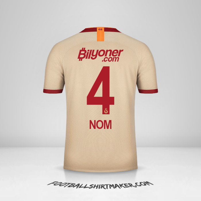 Maillot Galatasaray SK 2019/20 Extérieur -  nom - 4