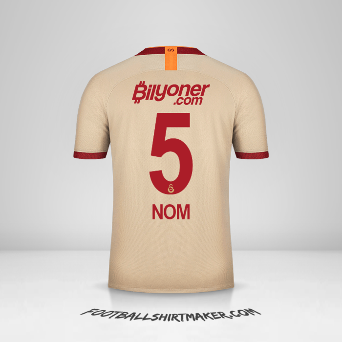 Maillot Galatasaray SK 2019/20 Extérieur -  nom - 5