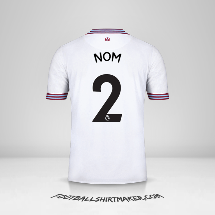 Maillot West Ham United FC 2019/20 Extérieur -  nom - 2
