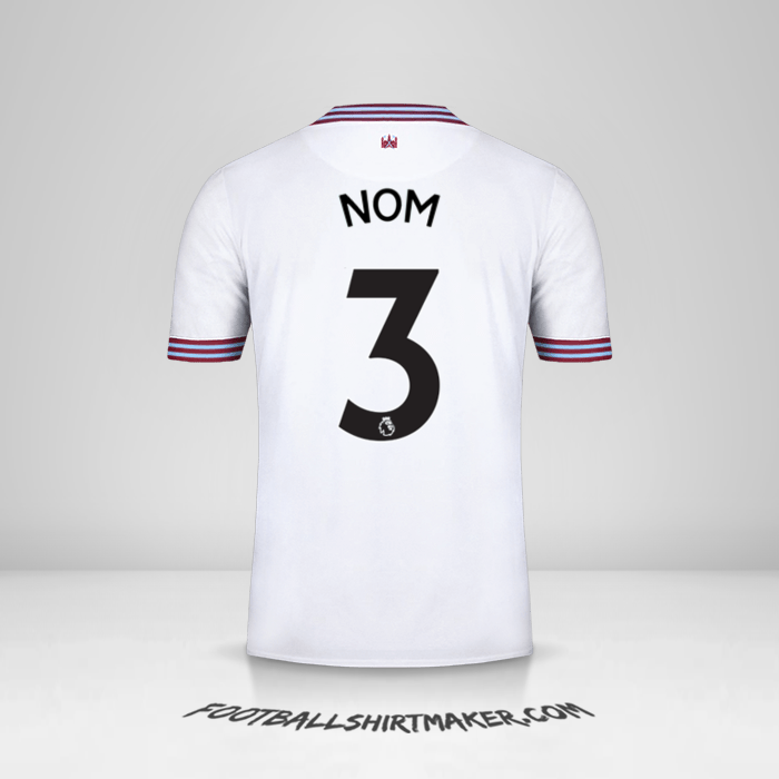 Maillot West Ham United FC 2019/20 Extérieur -  nom - 3