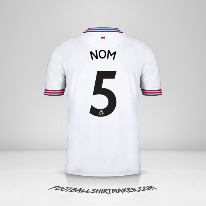Maillot West Ham United FC 2019/20 Extérieur -  nom - 5
