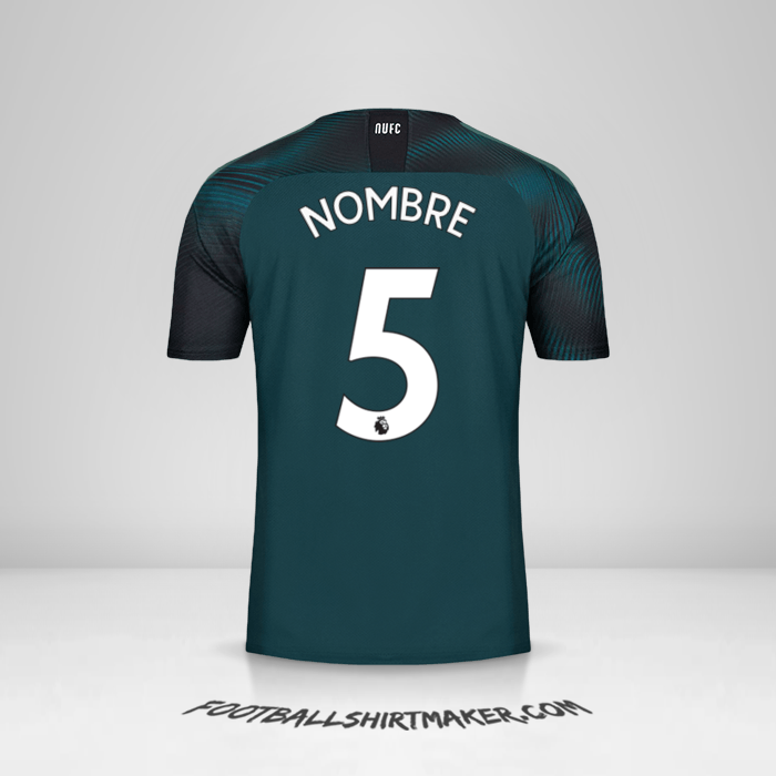 Jersey Newcastle United FC 2019/20 Visita -  nombre - 5