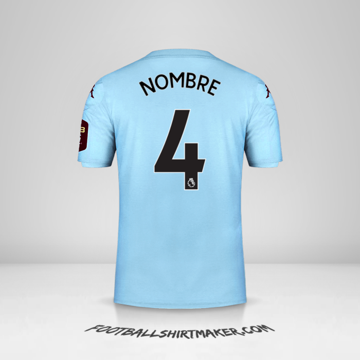 Jersey Aston Villa FC 2019/20 Visita -  nombre - 4