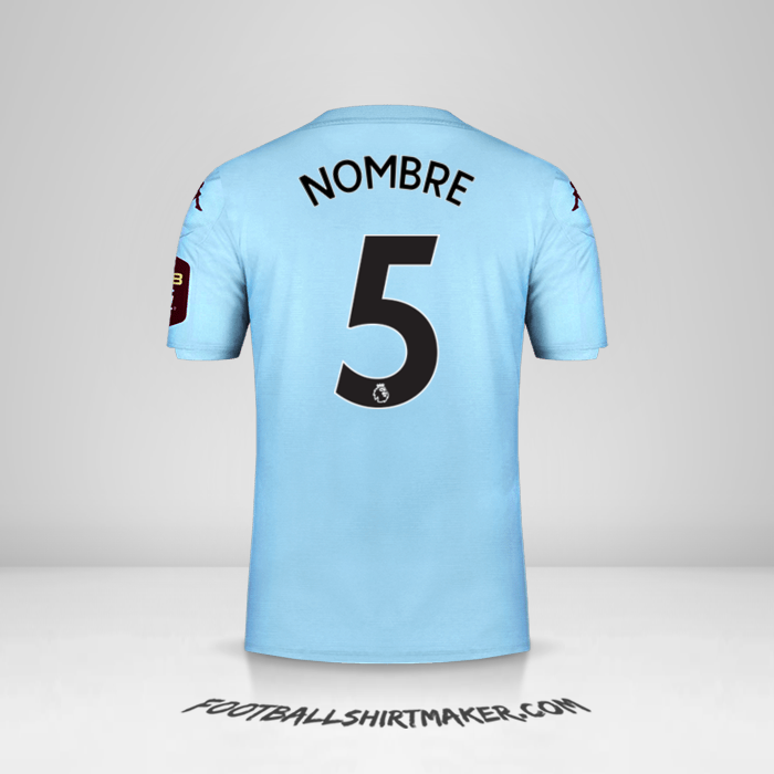 Camiseta Aston Villa FC 2019/20 Visita -  nombre - 5