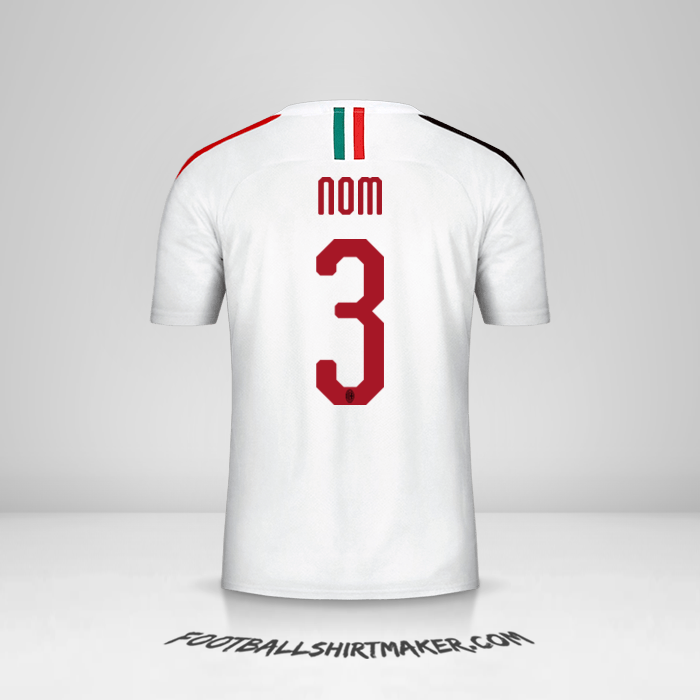 Maillot AC Milan 2019/20 Extérieur -  nom - 3