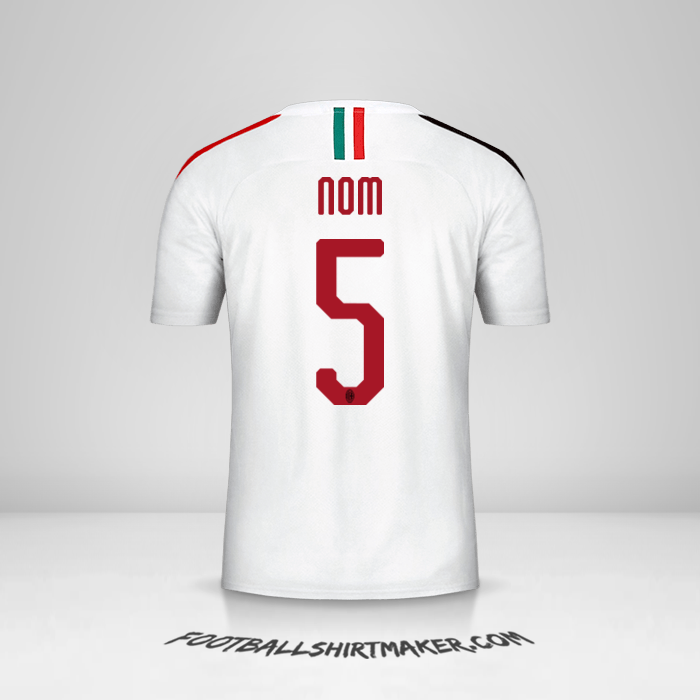 Maillot AC Milan 2019/20 Extérieur -  nom - 5