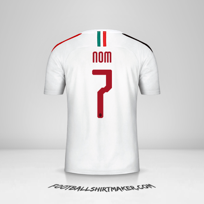 Maillot AC Milan 2019/20 Extérieur -  nom - 7