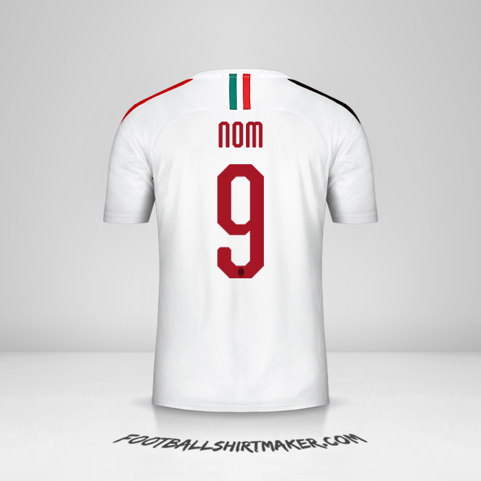 Maillot AC Milan 2019/20 Extérieur -  nom - 9