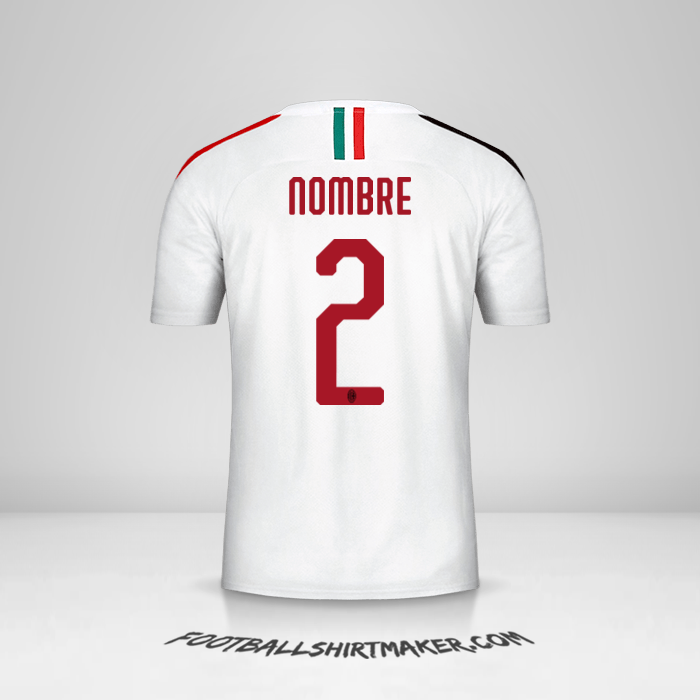 Jersey AC Milan 2019/20 Visita -  nombre - 2