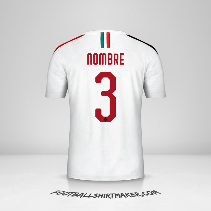 Camiseta AC Milan 2019/20 Visita -  nombre - 3