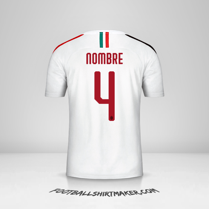 Jersey AC Milan 2019/20 Visita -  nombre - 4