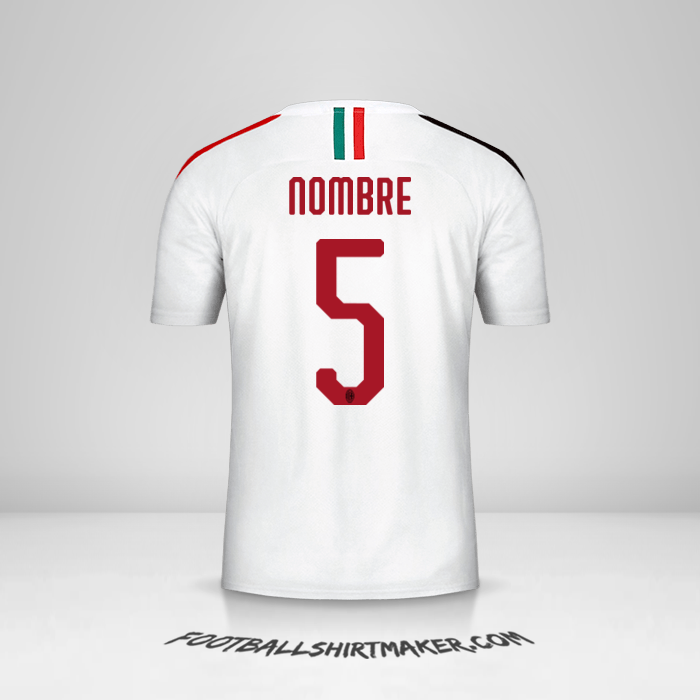 Jersey AC Milan 2019/20 Visita -  nombre - 5