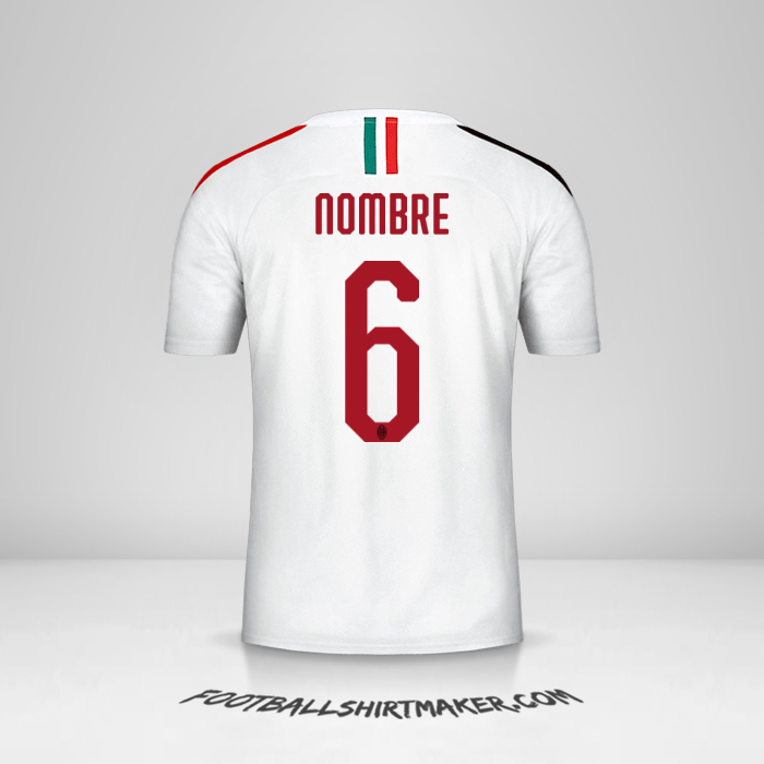Jersey AC Milan 2019/20 Visita -  nombre - 6