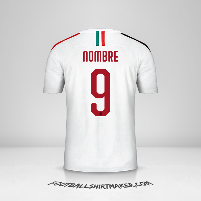 Jersey AC Milan 2019/20 Visita -  nombre - 9