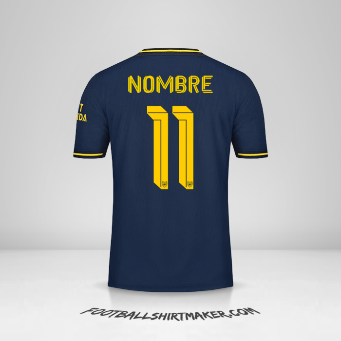 Jersey Arsenal Cup 2019/20 Tercera -  nombre - 11