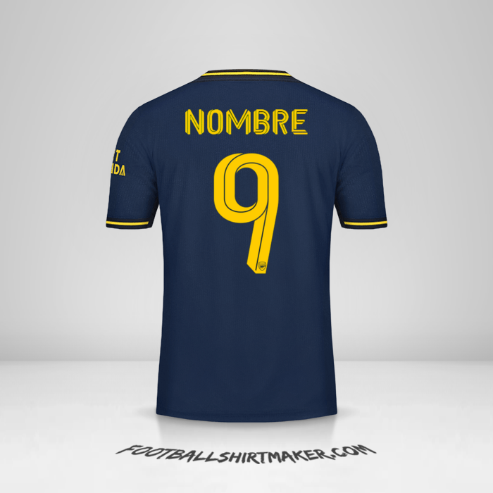 Jersey Arsenal Cup 2019/20 Tercera -  nombre - 9