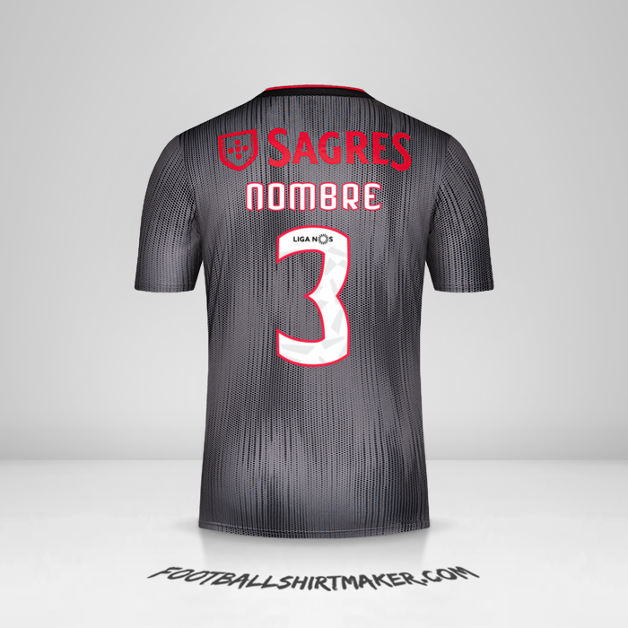 Jersey SL Benfica 2019/20 Visita -  nombre - 3