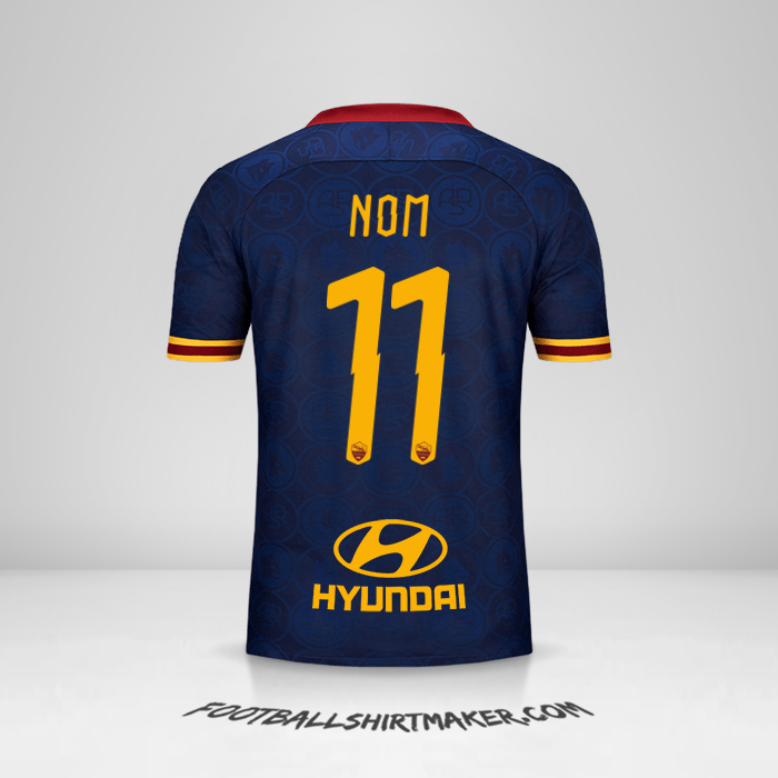 Maillot AS Roma 2019/20 Troisième -  nom - 11