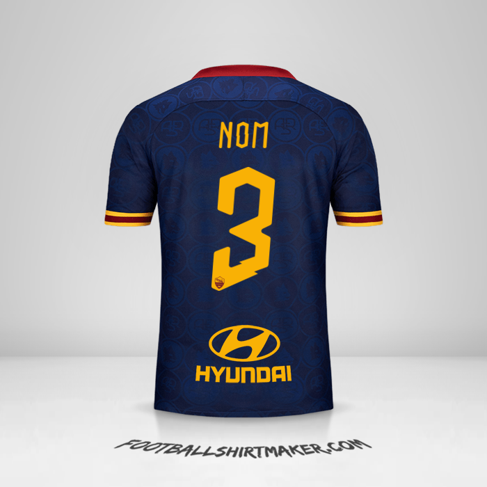 Maillot AS Roma 2019/20 Troisième -  nom - 3