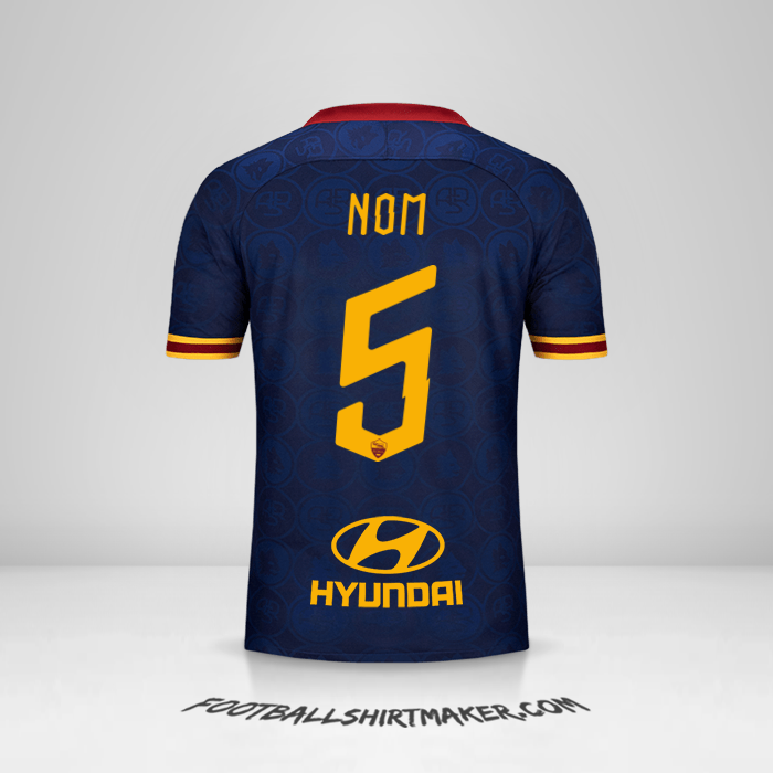 Maillot AS Roma 2019/20 Troisième -  nom - 5