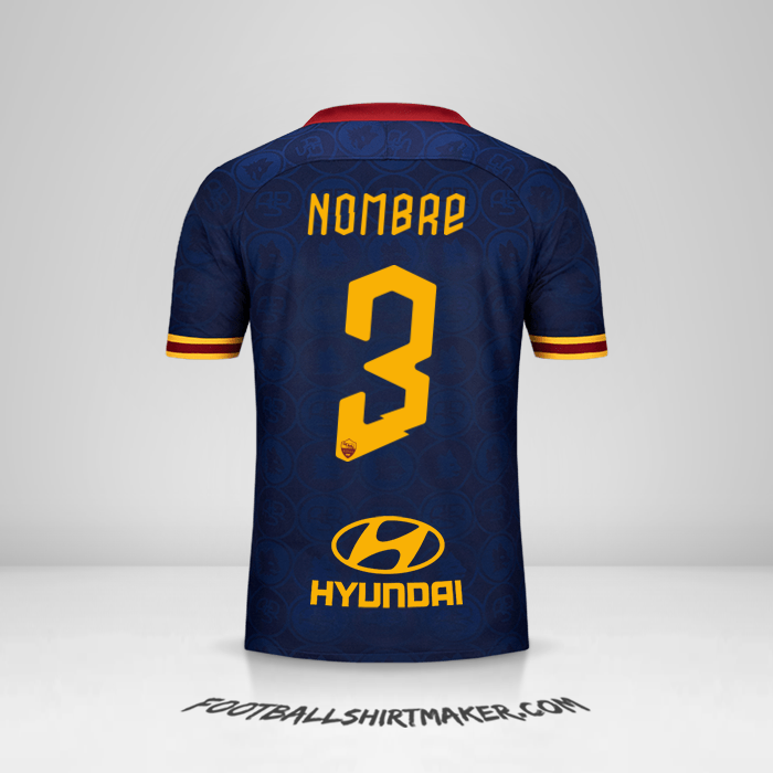 Jersey AS Roma 2019/20 Tercera -  nombre - 3