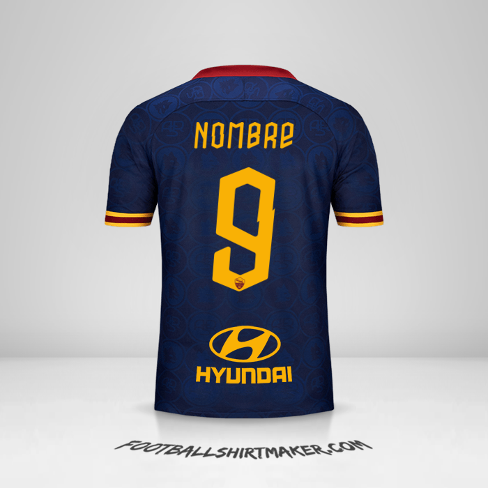 Jersey AS Roma 2019/20 Tercera -  nombre - 9