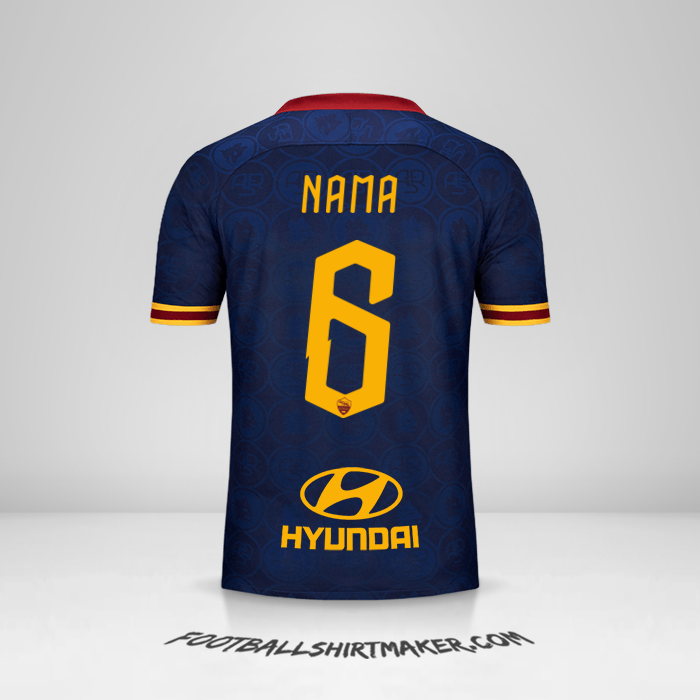 Jersey AS Roma 2019/20 Ketiga -  nama - 6