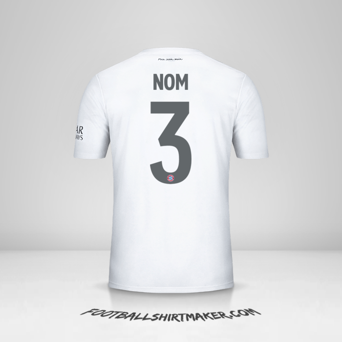 Maillot FC Bayern Munchen Cup 2019/20 Extérieur -  nom - 3