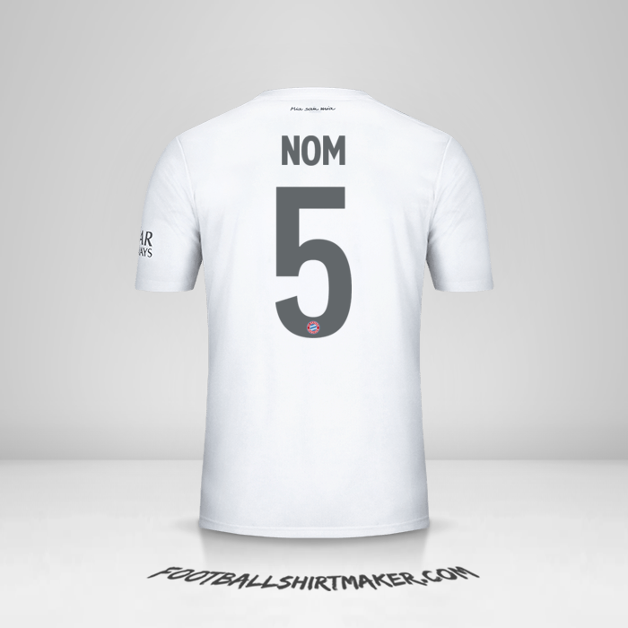 Maillot FC Bayern Munchen Cup 2019/20 Extérieur -  nom - 5
