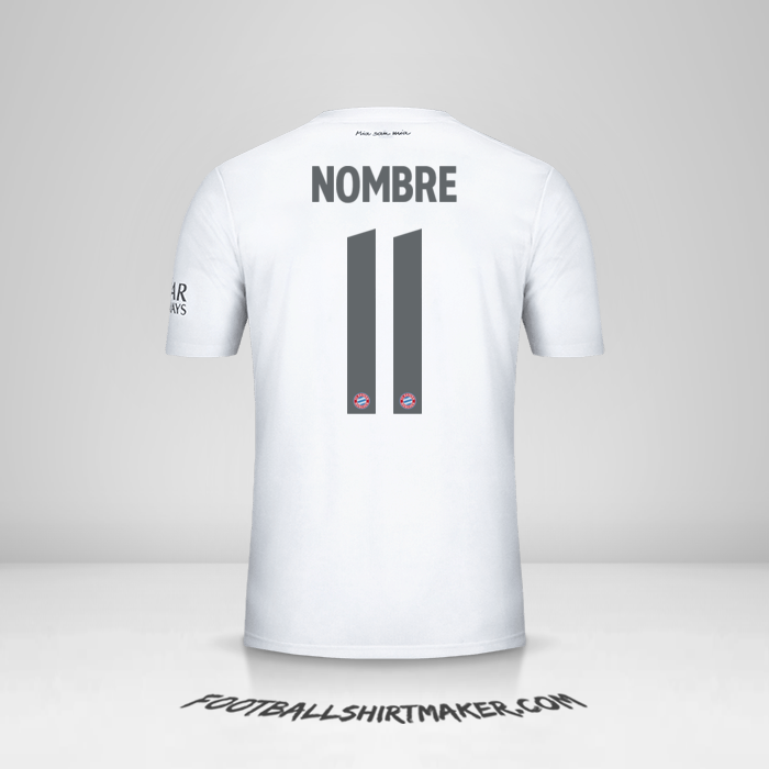 Jersey FC Bayern Munchen Cup 2019/20 Visita -  nombre - 11