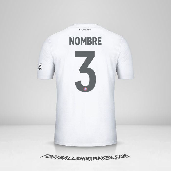 Jersey FC Bayern Munchen Cup 2019/20 Visita -  nombre - 3