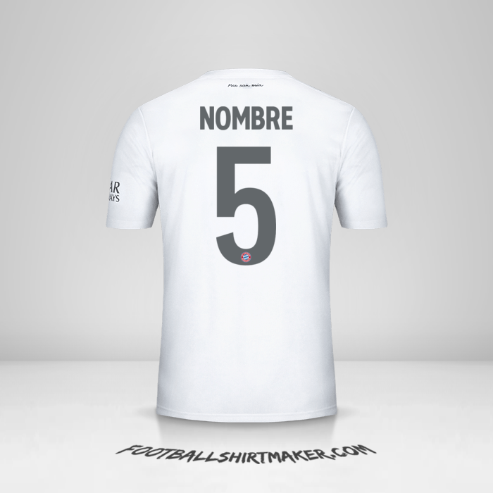 Jersey FC Bayern Munchen Cup 2019/20 Visita -  nombre - 5