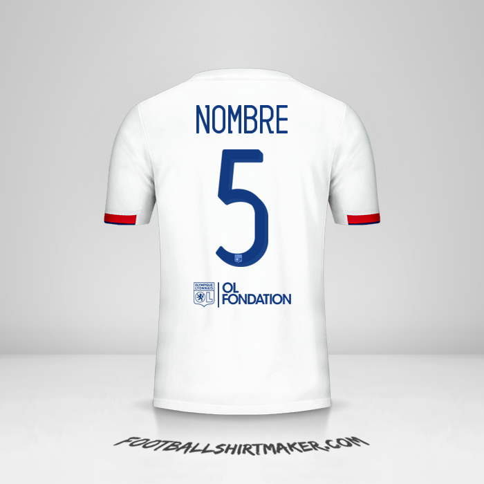 Camiseta Olympique Lyon Cup 2019/20 -  nombre - 5