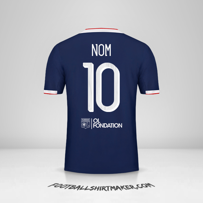 Maillot Olympique Lyon Cup 2019/20 Extérieur -  nom - 10