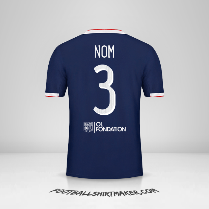 Maillot Olympique Lyon Cup 2019/20 Extérieur -  nom - 3
