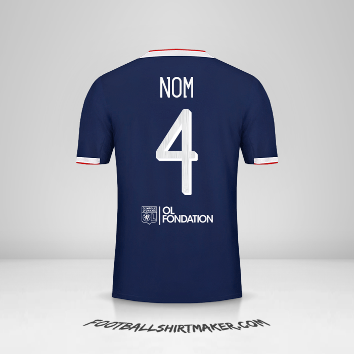 Maillot Olympique Lyon Cup 2019/20 Extérieur -  nom - 4