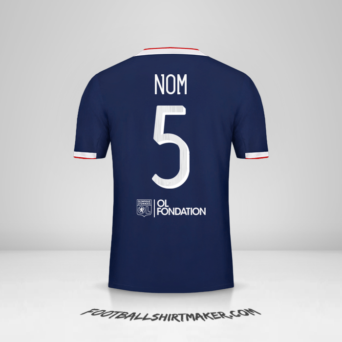 Maillot Olympique Lyon Cup 2019/20 Extérieur -  nom - 5