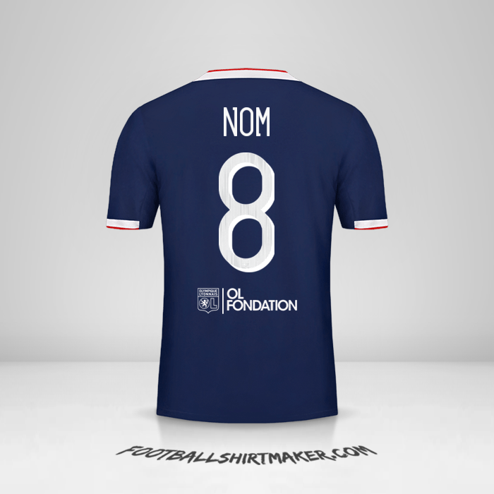 Maillot Olympique Lyon Cup 2019/20 Extérieur -  nom - 8