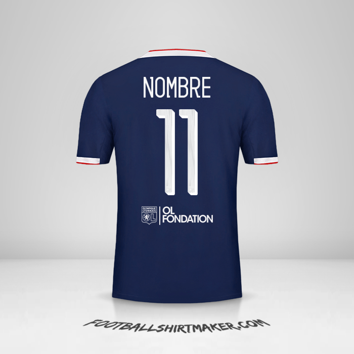 Jersey Olympique Lyon Cup 2019/20 Visita -  nombre - 11