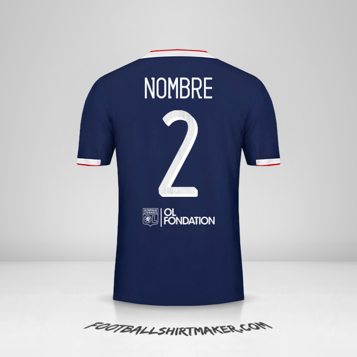 Jersey Olympique Lyon Cup 2019/20 Visita -  nombre - 2