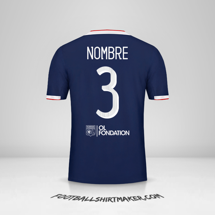 Jersey Olympique Lyon Cup 2019/20 Visita -  nombre - 3