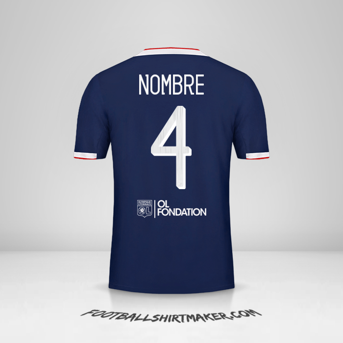 Jersey Olympique Lyon Cup 2019/20 Visita -  nombre - 4