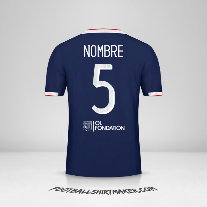 Camiseta Olympique Lyon Cup 2019/20 Visita -  nombre - 5