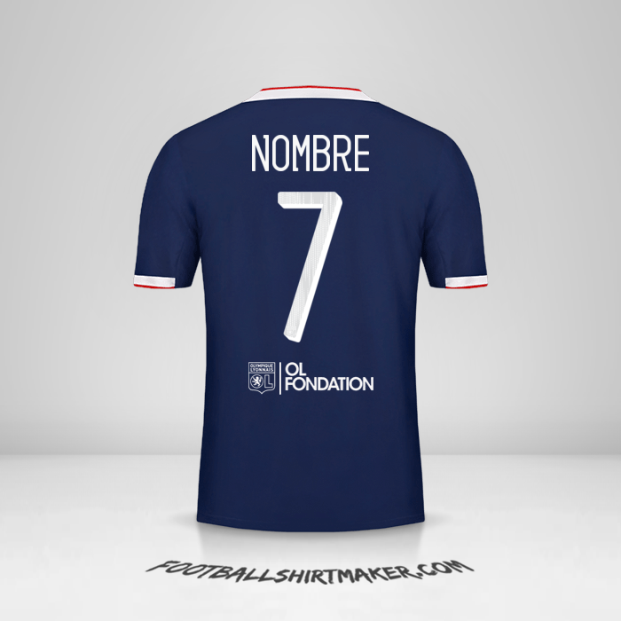 Jersey Olympique Lyon Cup 2019/20 Visita -  nombre - 7