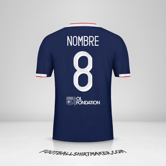 Jersey Olympique Lyon Cup 2019/20 Visita -  nombre - 8