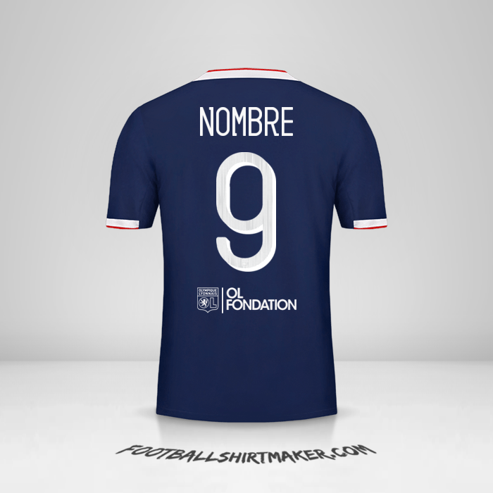Jersey Olympique Lyon Cup 2019/20 Visita -  nombre - 9
