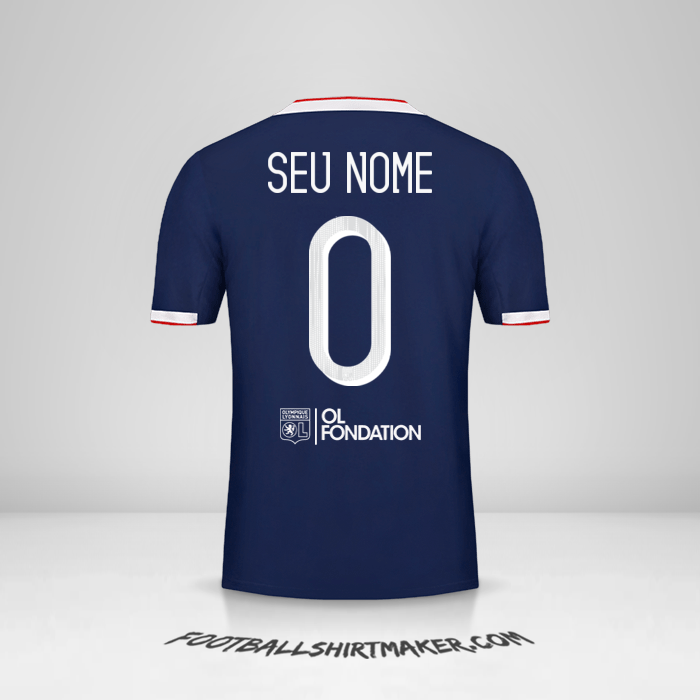 Camisa Olympique Lyon Cup 2019/20 II -  seu nome - 0