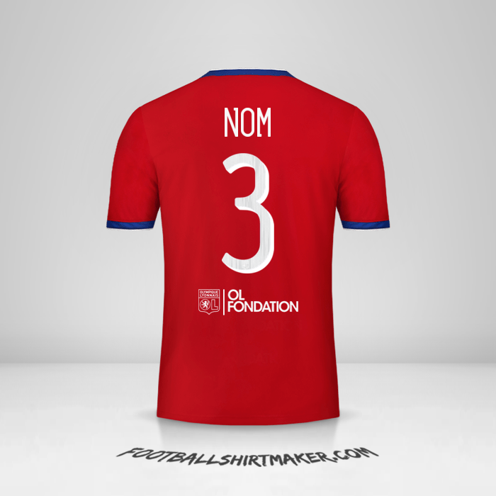 Maillot Olympique Lyon Cup 2019/20 Troisième -  nom - 3
