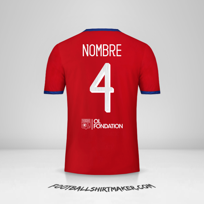 Camiseta Olympique Lyon Cup 2019/20 Tercera -  nombre - 4